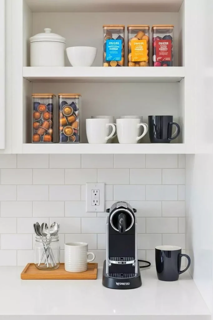 Built-In Shelf Coffee Station for Everyday Flow