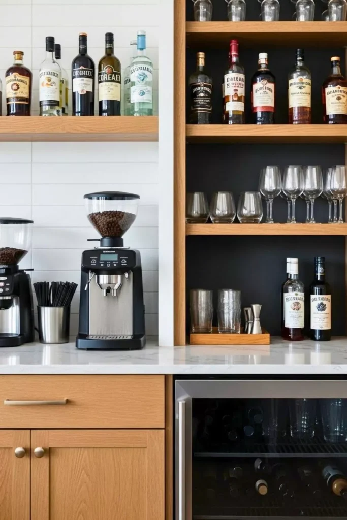 Coffee Bar And Bar Idea Combo