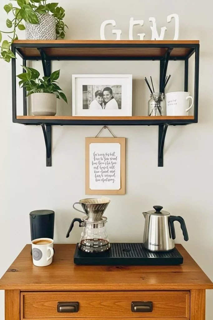 Coffee Bar Set Up with Personal Touches
