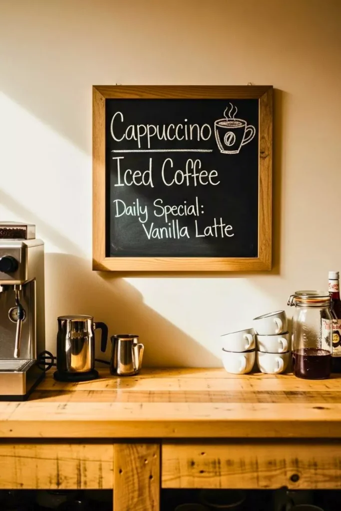 Coffee Bar with Chalkboard Menu
