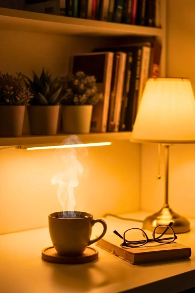 Cozy Coffee Corner with Soft Lighting