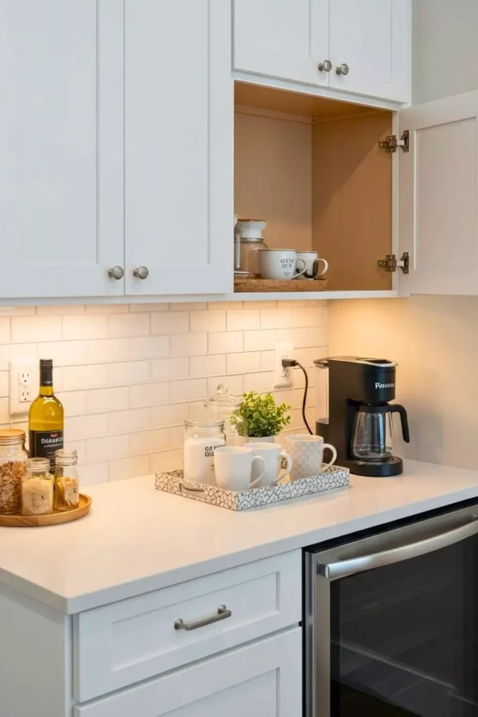 Family-Friendly Coffee Station with Closed Storage