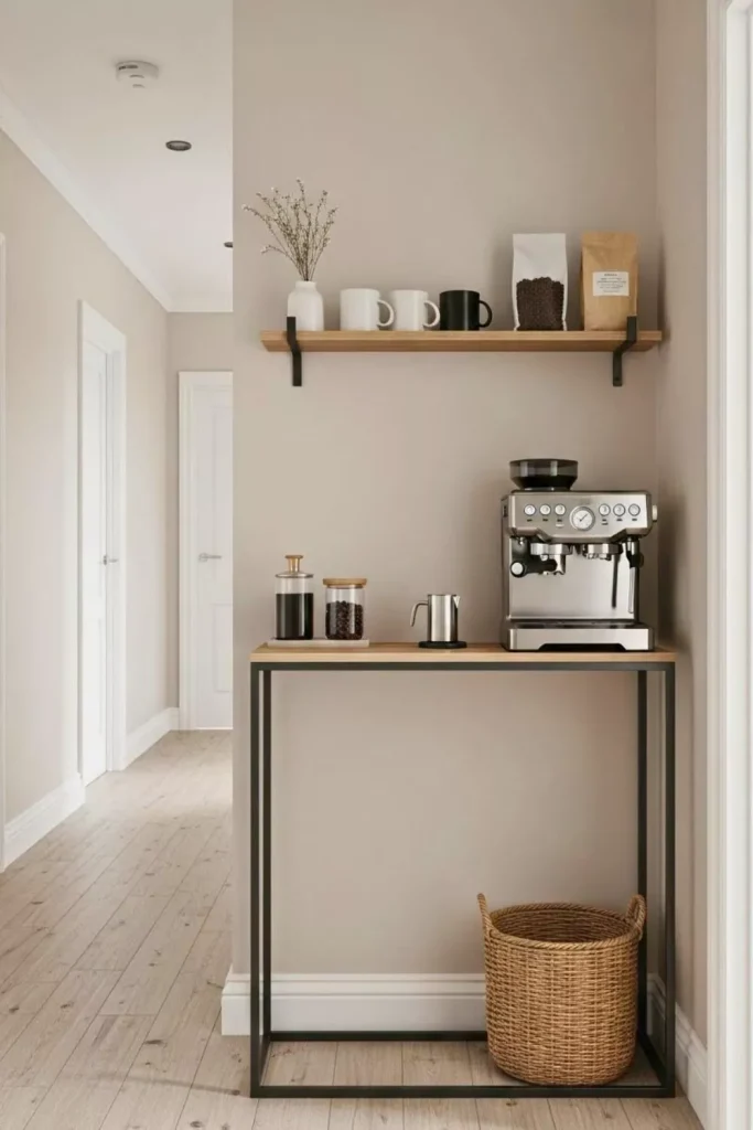 Hallway Coffee Corner That Uses Forgotten Space