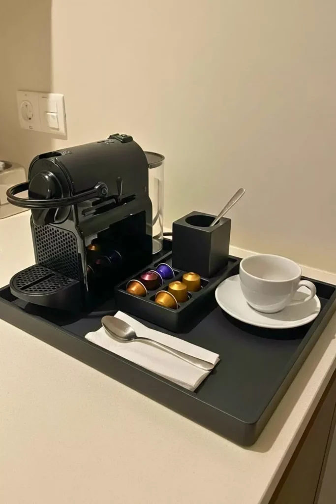 Hotel-Style Coffee Bar with a Tray System