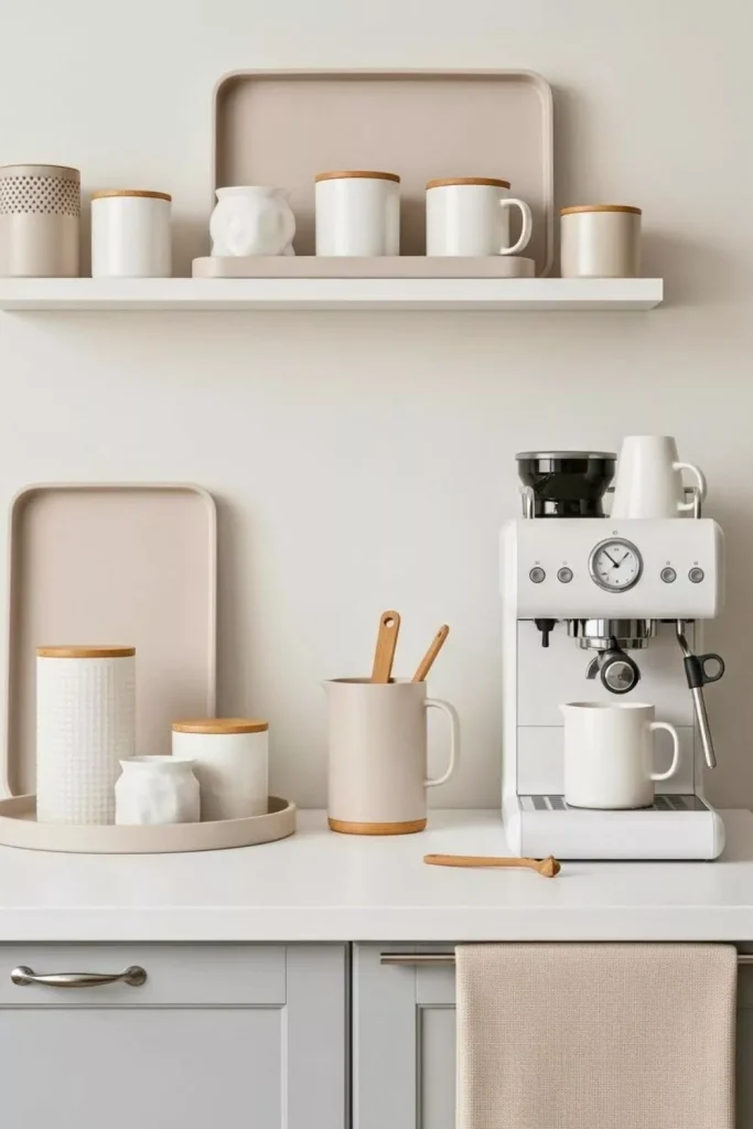 Soft Neutral Coffee Bar for Relaxed Mornings