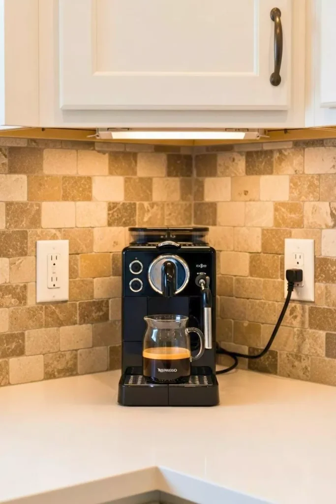 Statement Backsplash Coffee Bar Corner