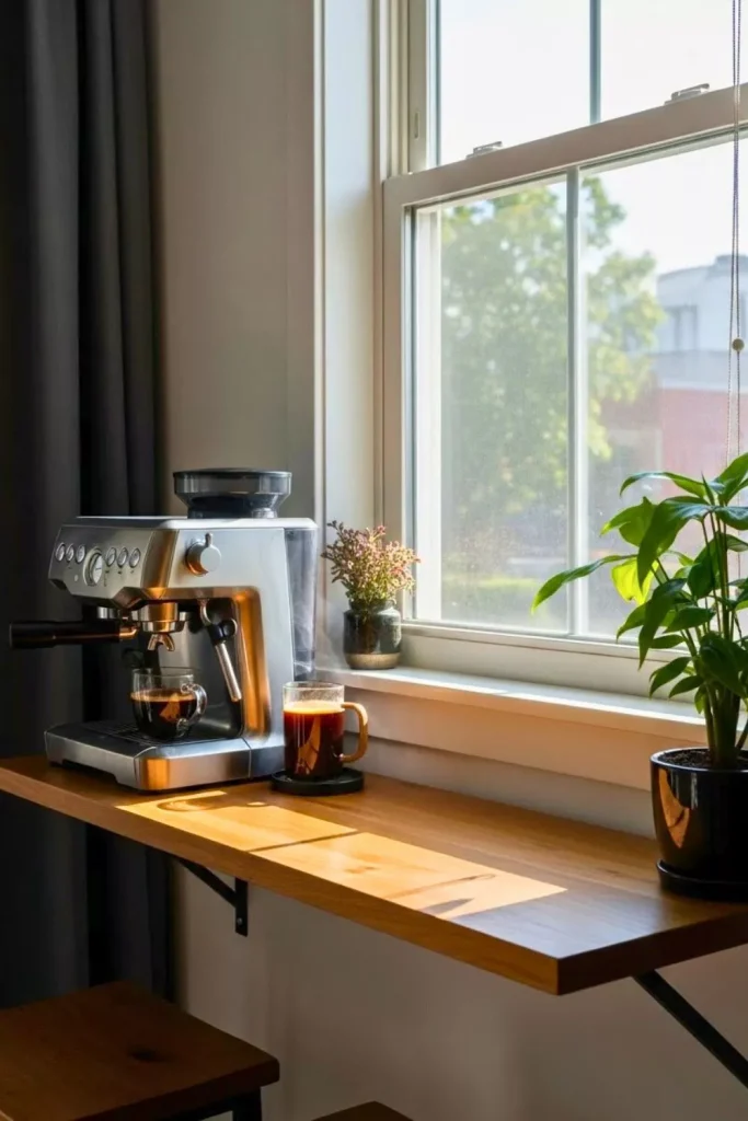 Window-Side Coffee Corner with Natural Light