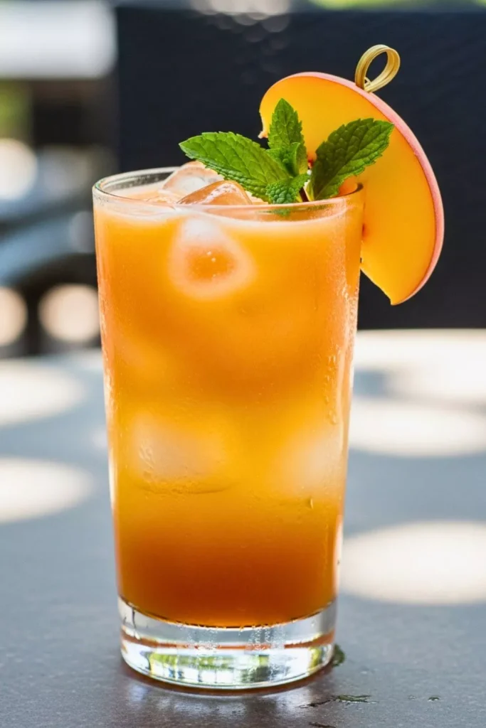 Peach Ginger Iced Drink