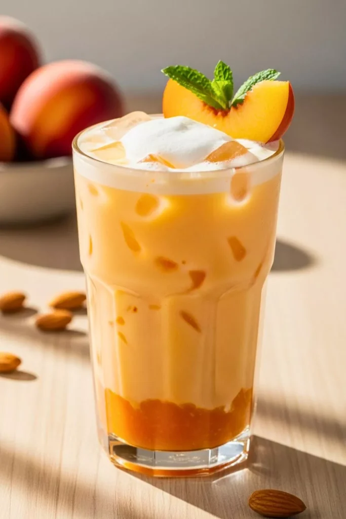 Peach Iced Almond Latte
