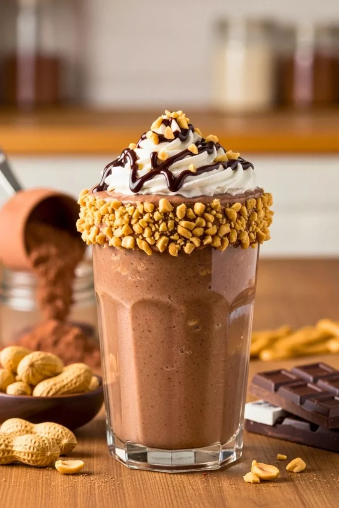 Chocolate Peanut Butter Weight Gain Smoothie