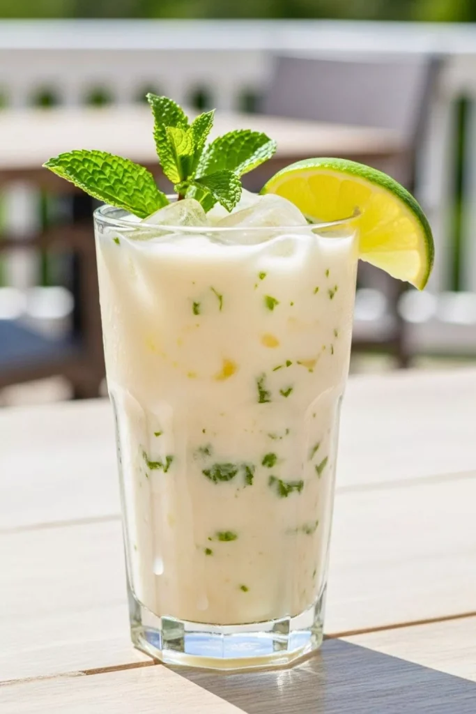 Coconut Mojito Drink With Mint and Cream