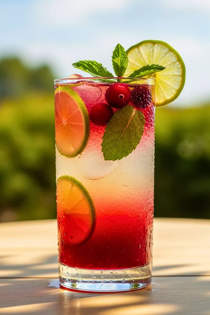 Cranberry Lime Mint Mocktail