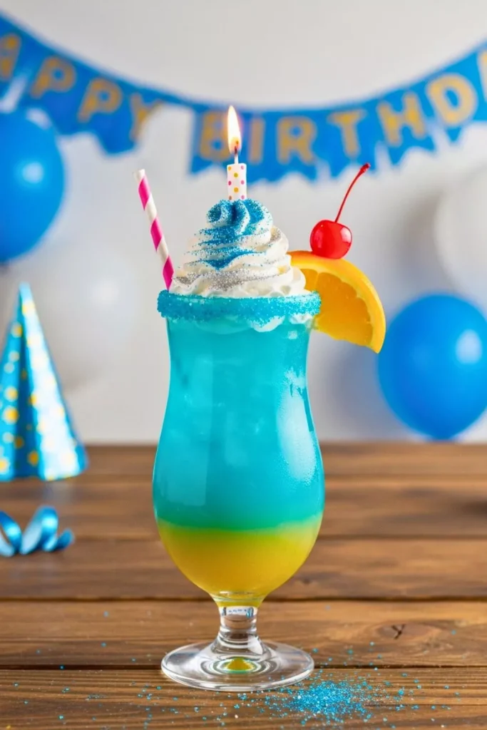 Blue Lagoon Birthday Mocktail
