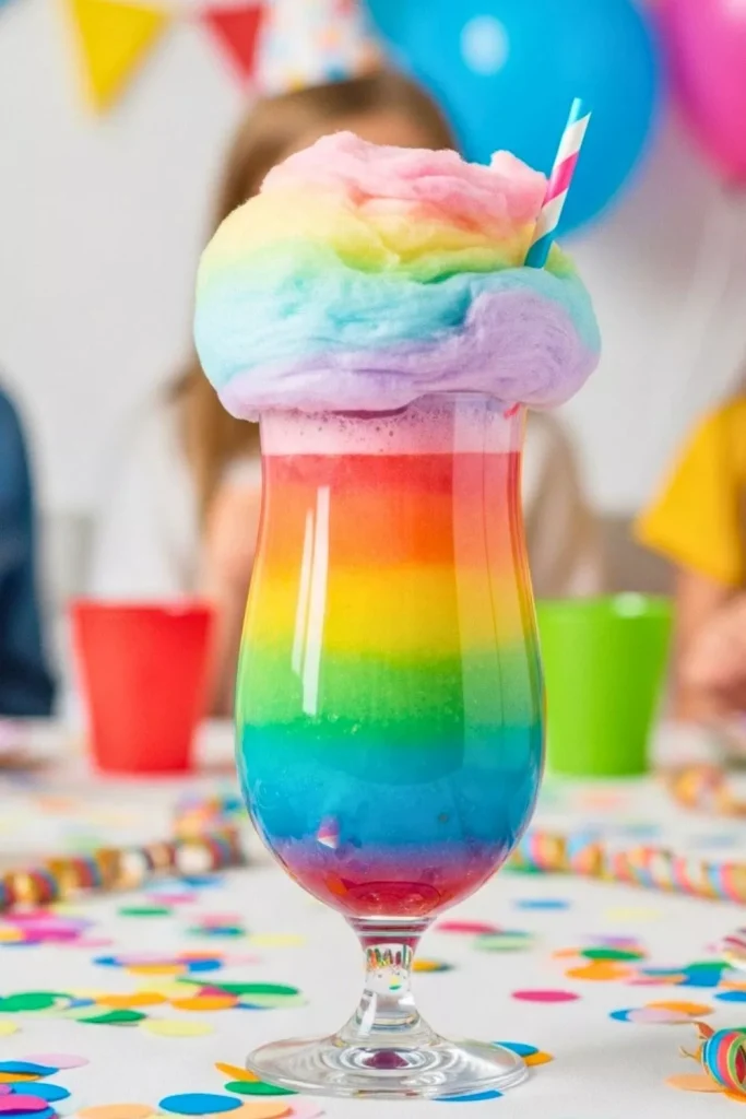 Rainbow Cotton Candy Soda Splash