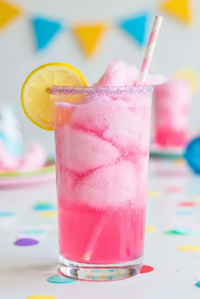 Sparkly Pink Cotton Candy Lemonade