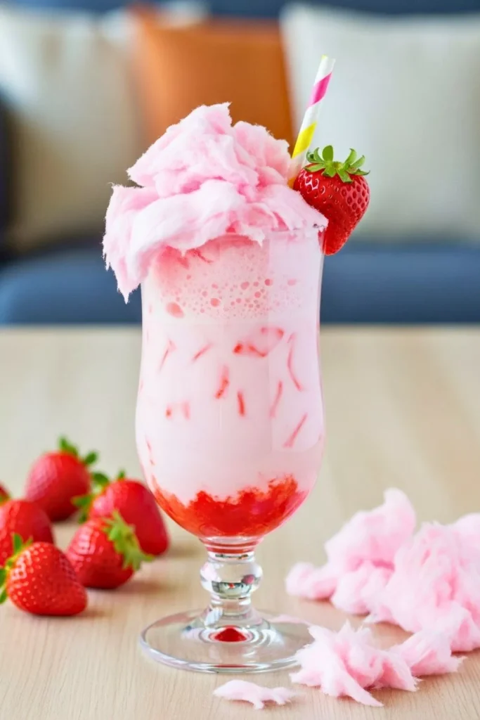 Strawberry Cotton Candy Milk Cooler