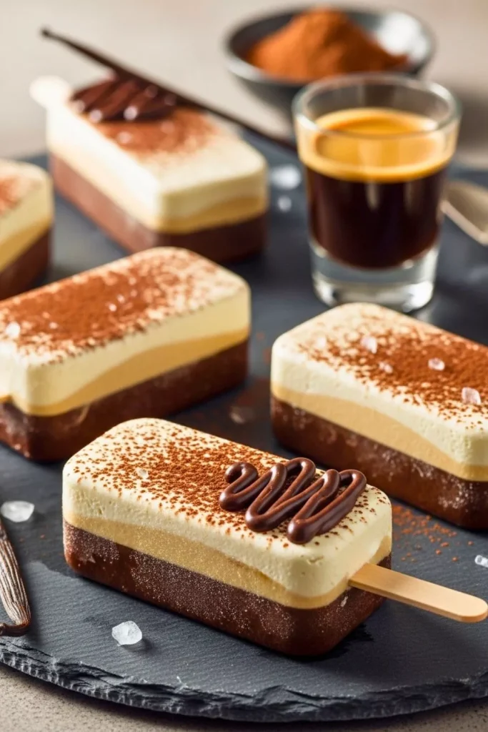 Tiramisu-Style Coffee Popsicles