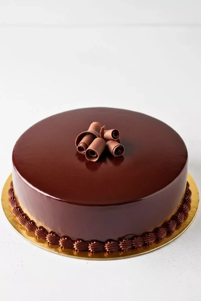 Classic Glossy Ganache Truffle Cake