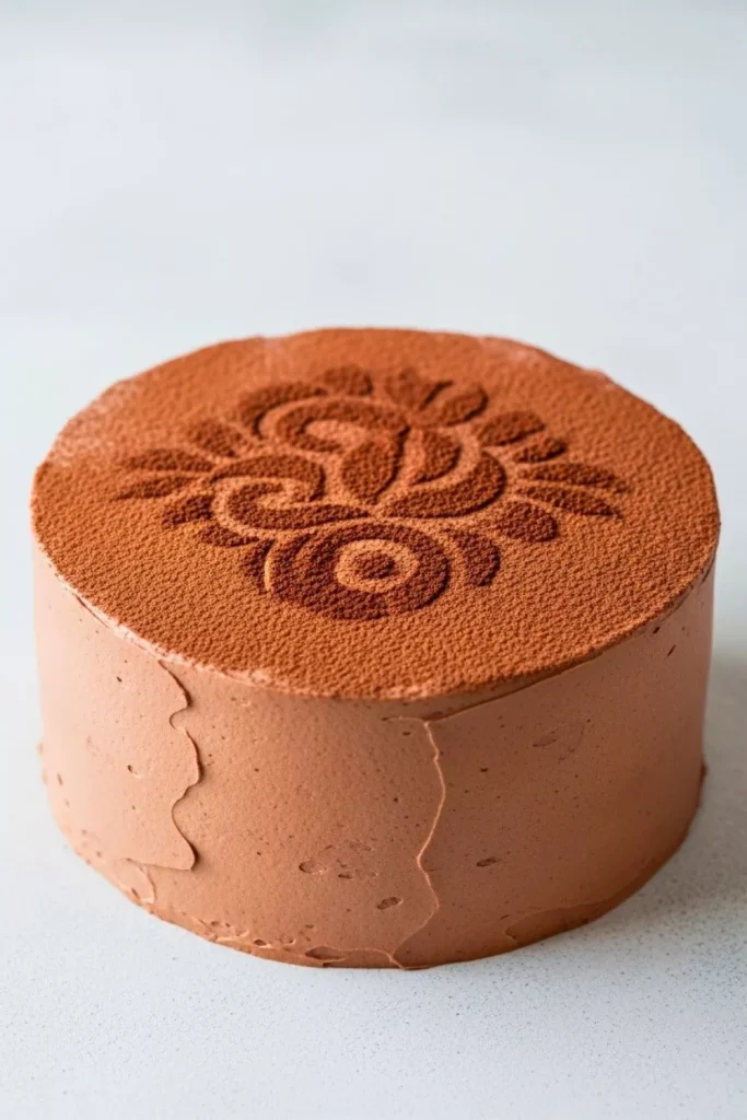Cocoa Powder And A Stencil Pattern