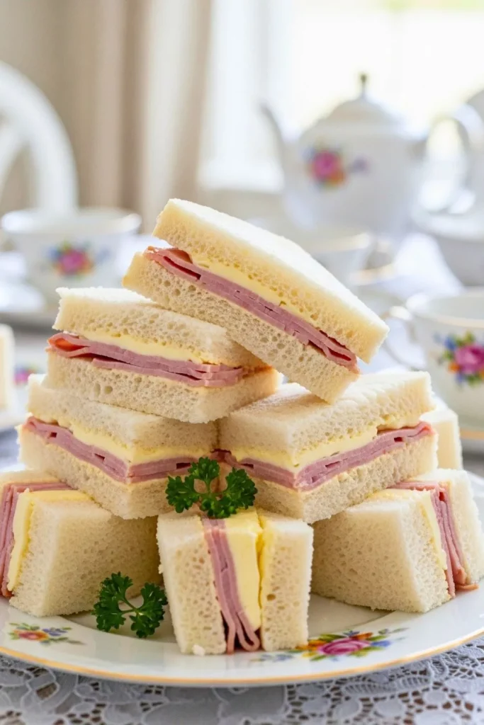 Ham and Dijon Butter Tea Sandwiches