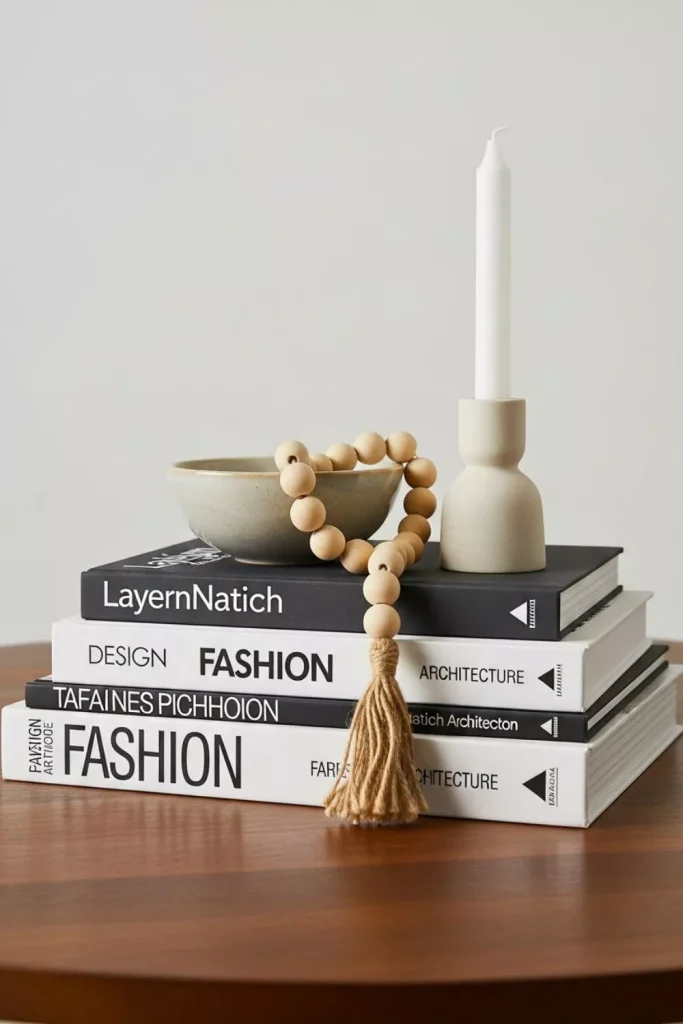 Layer Books With A Decorative Object