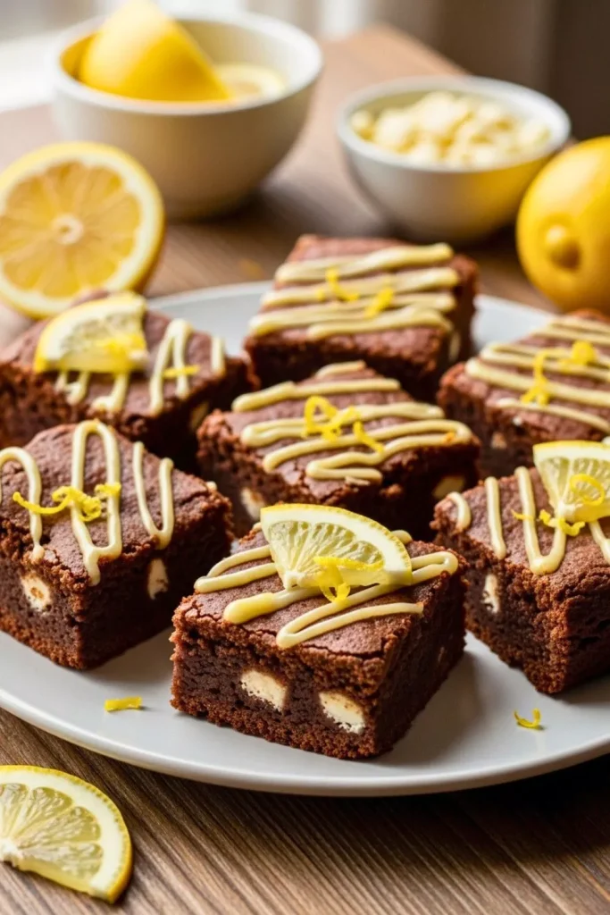 Lemon White Chocolate Chewy Brownies