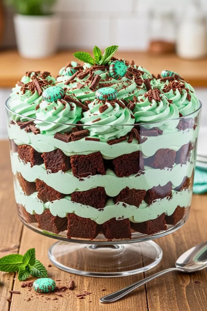 Mint Chocolate Brownie Trifle