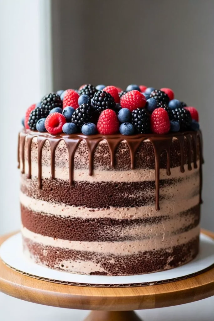 Rustic Naked Chocolate Cake
