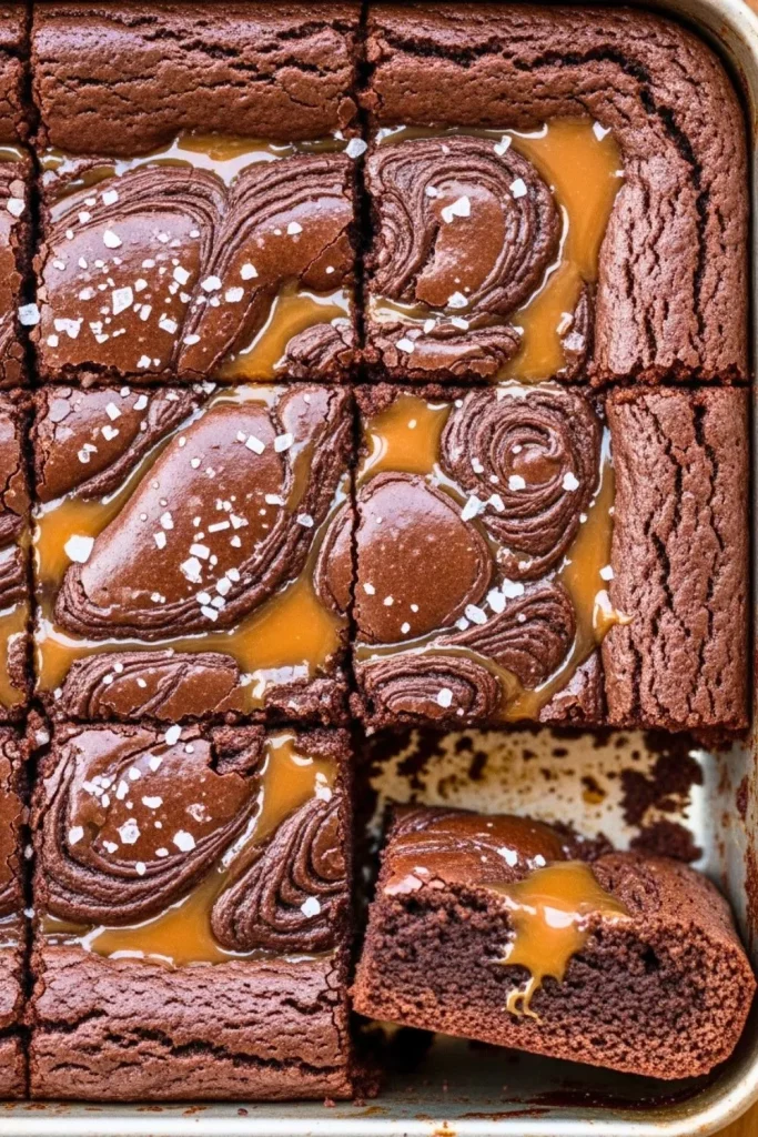 Salted Caramel Chewy Brownies
