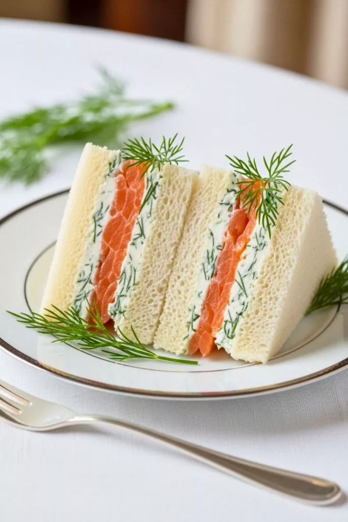 Smoked Salmon and Dill Tea Sandwiches