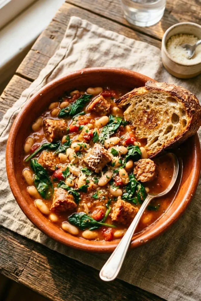 Hot Italian Sausage and White Bean Stew